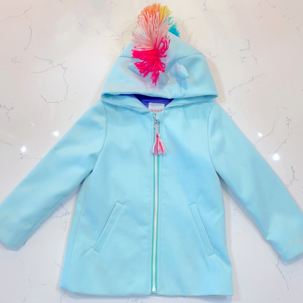 Cat & Jack Unicorn Sky Blue Parka 5T